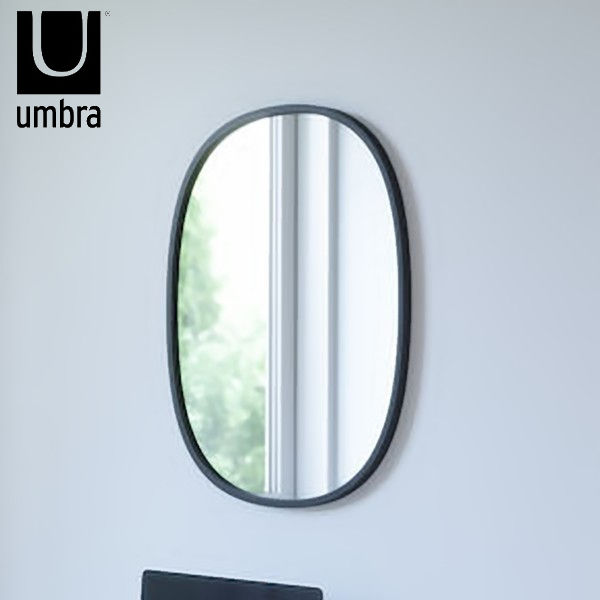 Umbra ハブ ミラー オーバル 46×61cm ブラック 21013765040 アンブラ アントレックス