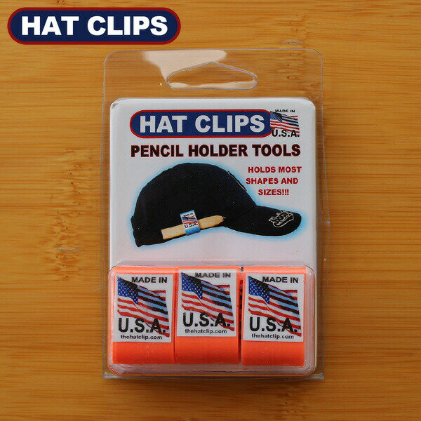 【店内全品ポイント10倍】【長期欠品中につき 入荷次第の予約販売】HAT CLIPS 3個入(帽子に取り付けるペンホルダー) オレンジ ハットクリップ PENCIL HOLDER TOOLS GOTTA HAVE PRODUCTS USA