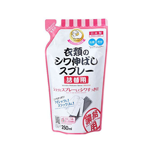 【店内全品ポイント10倍】衣類のシワ伸ばしスプレー 詰替用 シワ取り 消臭剤 250ml 1007833 アイメディア