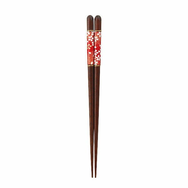 塗箸 和紙夜桜 20.5cm イシダ