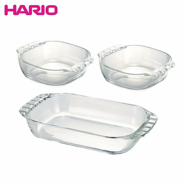 【店内全品ポイント10倍】HARIO 耐熱ガラス製トースター皿 3個セット 日本製 HTZ-2808 ハリオ
