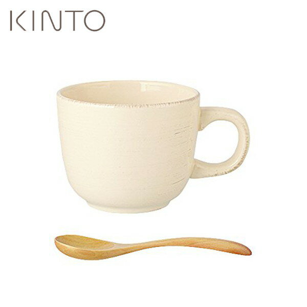 楽天neut kitchen【店内全品ポイント10倍】KINTO オーガニック カップ スプーン付 ホワイト 380ml キント—