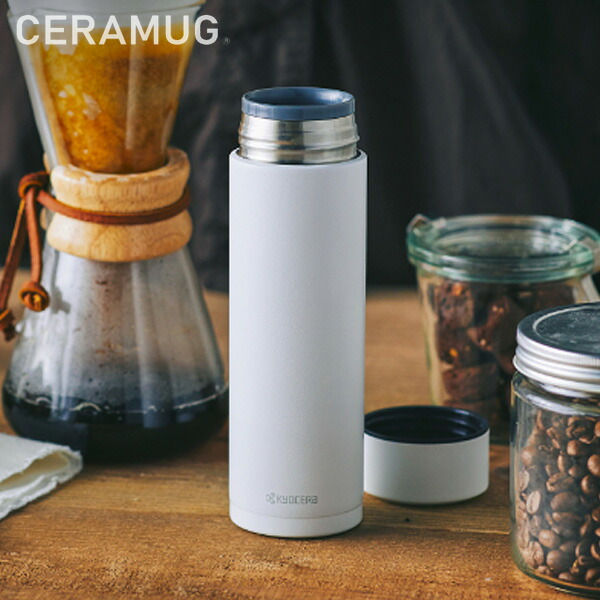 CERAMUG セラブリッドマグボトル 300mL ホワイト MB-10SBWH 水筒 魔法瓶 セラマグ 京セラ KYOCERA 白 PFASフリー PFOAフリー D2308