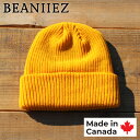 Beaniiez 『Accent Acrylic』 Mustard カナダ製 ショートビーニー ニットキャップ アクリル ユニセックス 洗濯可