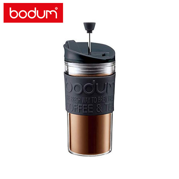 【店内全品ポイント10倍】bodum トラベルプレス 携帯用フレンチプレスコーヒーメーカー(マグ用リッド付き) ブラック ボダムジャパン