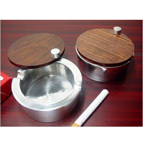 灰皿 フタ付 アルミ slide ashtray WOOD 