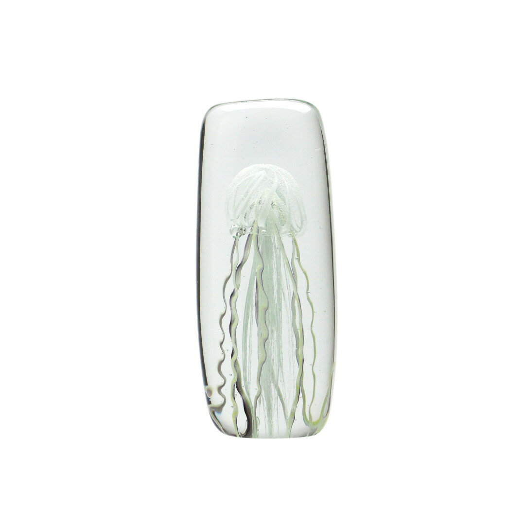 Rakuten - ガラス オブジェ クラゲ Jellyfish Twisted Leg Tall White トール ホワイト ペーパーウェイト ガラス 置物 インテリア オブジェ 癒し 玄関 手作り