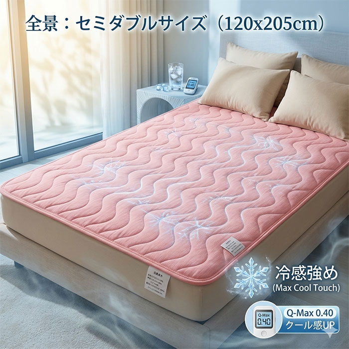 Rakuten - 敷パッド 接触冷感 防臭 防菌 ダブルサイズ 丸洗いOK 宅配便送料別