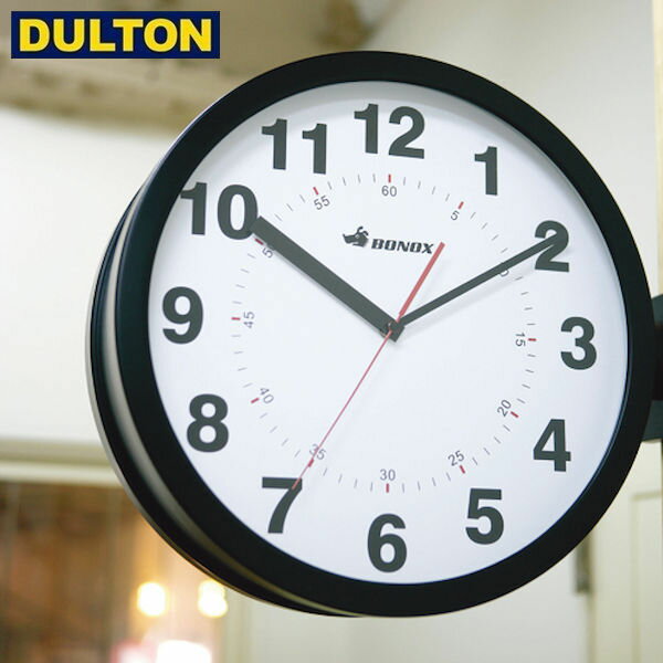 【店内全品ポイント5倍〜10倍】DULTON ダブルフェイス ウォールクロック ブラック DOUBLE FACES WALL CLOCK BK 【品番：S82429BK】 ダルトン インダストリアル アメリカン ヴィンテージ 男前