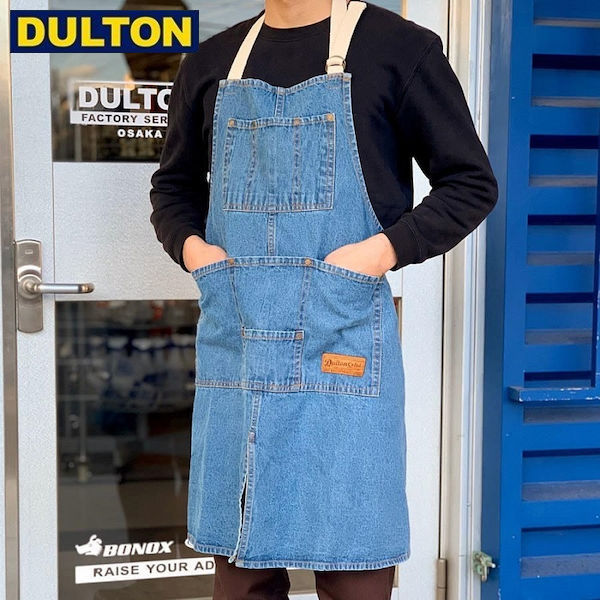 DULTON MW WORK APRON WASHED DENIM 【品番：G619-828WDM】 ダルトン インダストリアル アメリカン ヴィンテージ 男前 MW ワークエプロン ウォッシュドデニム