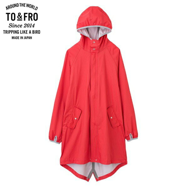 【P10倍】TO＆FRO RAINCOAT RED size M 【L-1】ハイスペック耐水 親指出し可能 軽量 パッカブル