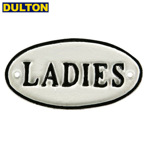 DULTON アイアン オーバルサイン レディース 黒白 案内表示看板 OVAL SIGN WT LADIES White/Black S455-176WLA ダルトン