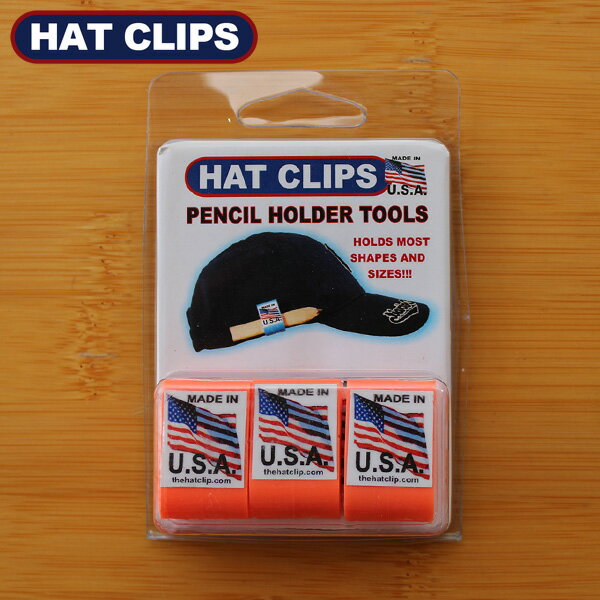 【店内全品ポイント5倍〜10倍】【長期欠品中につき 入荷次第の予約販売】HAT CLIPS 3個入(帽子に取り付けるペンホルダー) オレンジ ハットクリップ PENCIL HOLDER TOOLS GOTTA HAVE PRODUCTS USA