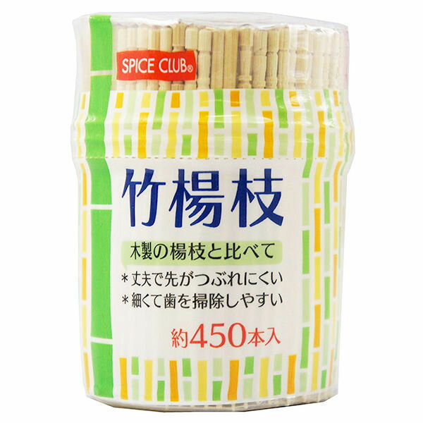 商&nbsp;品&nbsp;詳&nbsp;細 折れにくい竹製楊枝 約450本入り天然の竹材を使用した爪楊枝。木製の楊枝と比べて丈夫で先がつぶれにくい。楊枝の先端が細く、細部にフィット。本品には薬品等を一切使用していません。ようじサイズ(約)：直径0.2×長さ6.5cm材質：竹材中国製