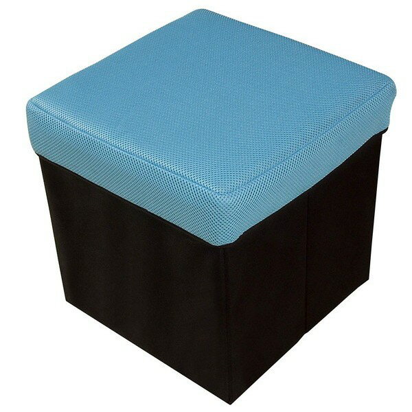 座れる収納ボックス 正方形 (BOXスツール) ブルー WJ-8029 ウィキャン