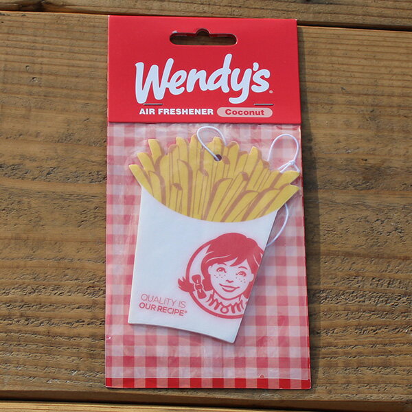 【店内全品ポイント5倍〜10倍】【在庫限り】WENDY S AIR FRESHNER POTATO COCONUT USAグッズ ファストフード エアーフレッシュナー アメリカ ウェンディーズ 企業モノ