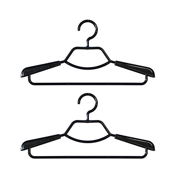 肩幅スライドフック回転ハンガー ブラック ベストライン 形態安定シャツ用ハンガー2本組 日本製 シンコハンガー