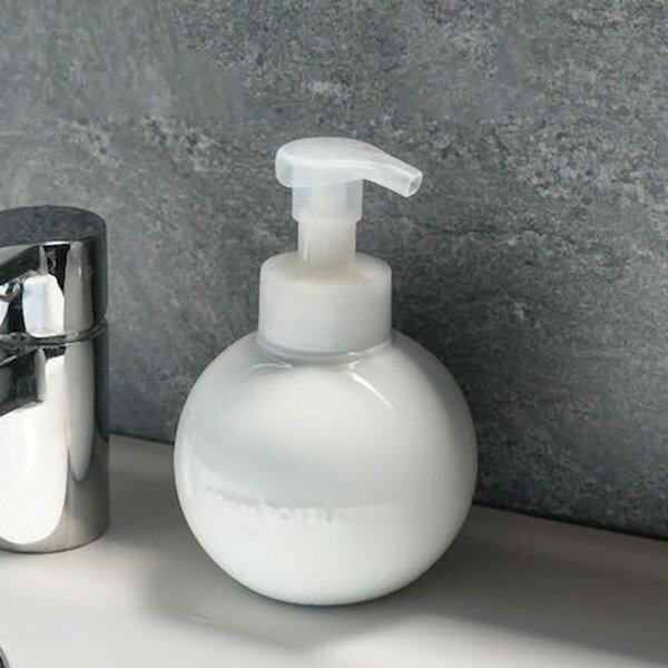 LOLO ディスペンサーボトル 磁器 ポンプ式 手洗い 陶器 除菌 日本製 (フォーム グローブ 白) ロロ