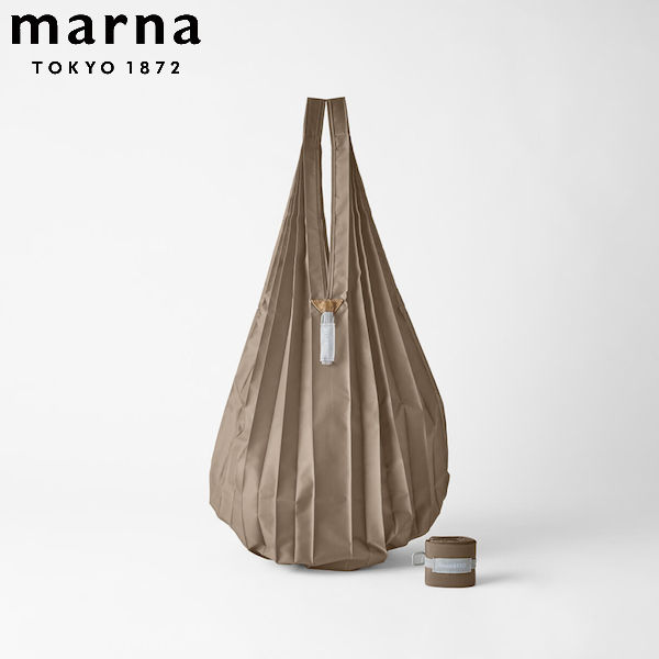 マーナ エコバッグ 大容量 【店内全品ポイント5倍〜10倍】マーナ (marna) Shupatto ミニマルバッグDrop 12L (ブラウンシュガー) シュパット エコバッグ 折りたたみ 買い物袋 (ドロップ 縦型/大容量)