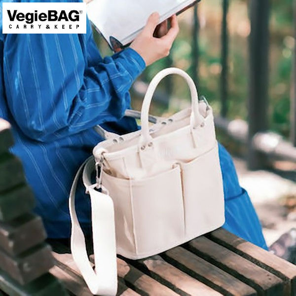 【店内全品ポイント5倍〜10倍】VegieBAG MINI SQUARE ミニ スクエア エコバッグ トートバッグ キャンバス 厚手 丈夫 ポケット VC-105/VC-205 (KINARI)ベジバッグ イデアポート(Idea Port)