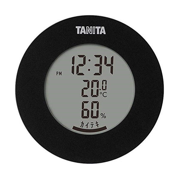 TANITA 温湿度計 時計 温度 湿度 デジタル 卓上 マグネット ブラック TT-585 BK タニタ