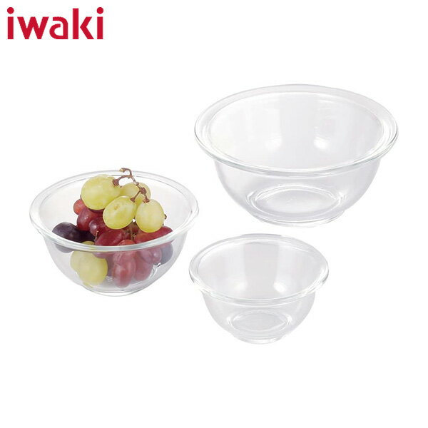 【店内全品ポイント5倍〜10倍】iwaki ギフトセット ボウル3点セット 耐熱ガラス ボール 丸型 PSC-BO-20N イワキ