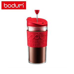 bodum トラベルプレス 携帯用フレンチプレスコーヒーメーカー(マグ用リッド付き) レッド ボダムジャパン