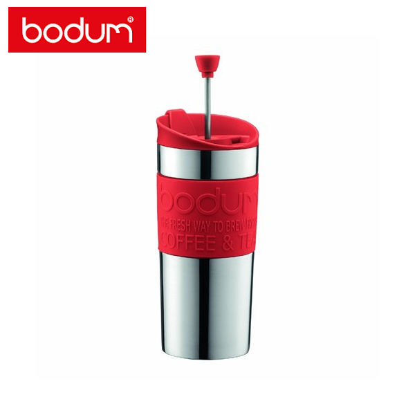 bodum トラベルプレス 携帯用フレンチプレスコーヒーメーカー(マグ用リッド付き) レッド ボダムジャパン