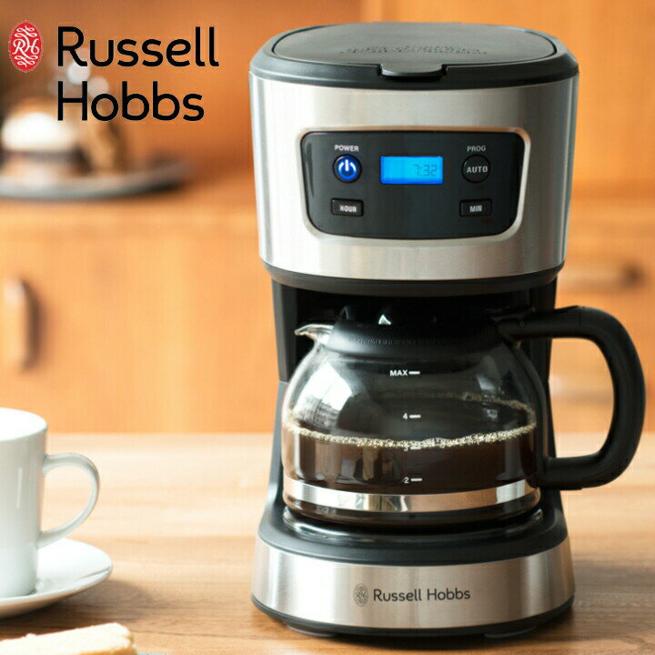 コーヒーメーカー ラッセルホブス ( ベーシック ドリップ ) ラッセル ホブス Russell Hobbs 正規品 コーヒーメーカー 保温 コーヒードリッパー 珈琲 家電 シルバー ペーパー 不要 おしゃれ 1年保証 定番 初心者 朝食 オフィス シンプル モノトーン 北欧 7620JP〔BR〕