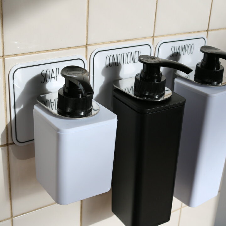 【在庫限り】( マジック シート ポンプ ボトル ステンレス オテル ) Otel パラデック キッチン お風呂 バス 洗面所 水回り 収納 ボトル 吊るす 浮かす 底 ぬめり 壁 壁面 粘着 穴開けない シール 貼り付け アパルトマン おしゃれ 北欧 シンプル モノトーン