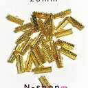 ワニカン 20mm ゴールド 10個入!エンドパーツ ワニ口 紐止め まとめて 大量 カバン リボン留め レース留め 激安 大量