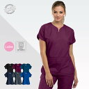 【スマートスクラブス】かわいい スマート Yネック チュニックトップ スクラブ Z1002 SCRUBS 白衣 医療用 女性 レディース 半袖 おしゃれ ドクタ...