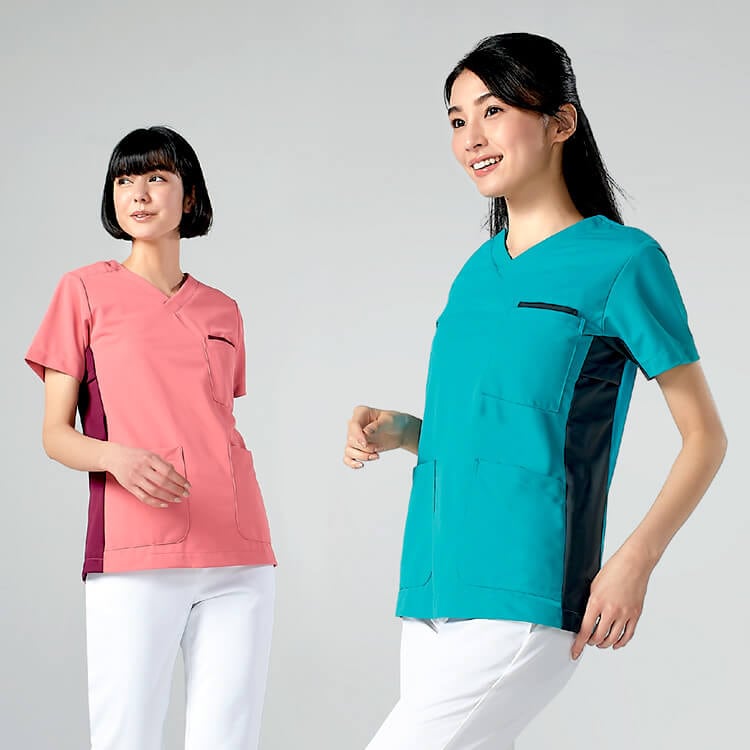 【医療用スクラブ 男女兼用】制電「汗染み防止」制菌 SS〜9L 7色 ナースウェア / ...