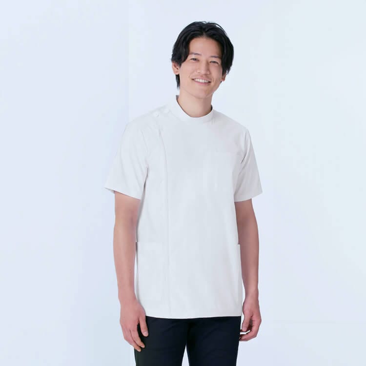 乐天商城 - 【ケーシー白衣 メンズ】 抗ウイルス・ファスナー仕様・抗菌消臭 S〜5L 医師診察衣/医務衣
