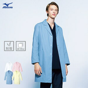 Jacket - 【ミズノドクターコート メンズ】 MIZUNO・制電 透け防止 抗菌防臭 S〜3L 4色 診察衣/男性用