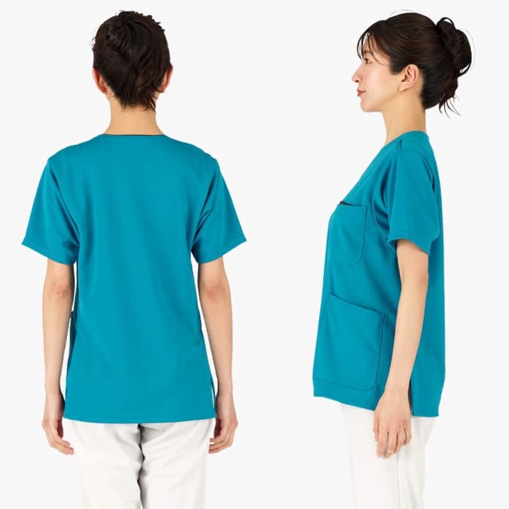 【医療スクラブ白衣】 男女兼用「動きやすいニット素材」吸汗速乾 3S〜4L 4色 看護...