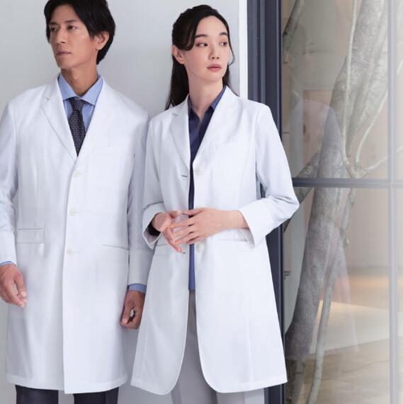 医療 白衣 レディース診察衣 ドクターコート KAZEN SAA-KZN410 女性 レディース 高級白衣 医療 看護 介護 ケアスタッフ 訪問看護