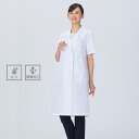 【診察白衣半袖 レディース】 ダブル ドクターコート・防縮素材 ポリ65% 綿35% S〜4L 薬局薬剤師白衣/医師 女性用 ポリ65% 綿35%