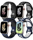 [4本セット] コンパチブルアップルウォッチ バンド コンパチブル AppleWatch バンド コンパチブル Apple watch Ultra SE Series9 8 7 6 5 4 3 2 1対応 Nike band おしゃれ band ベルト スポーツ 軽量 シリコン ラ