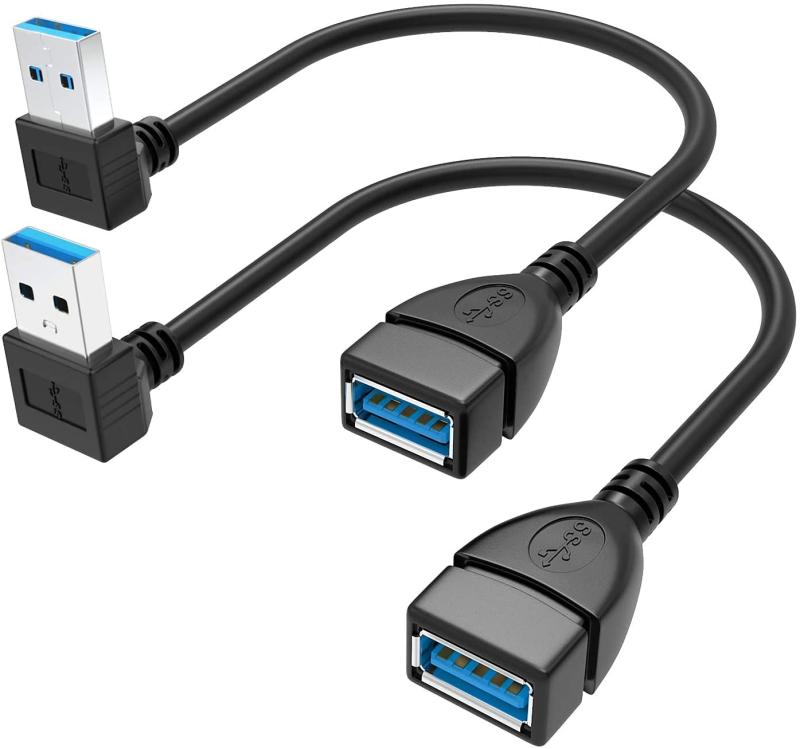Sinate USB 3.0 Lタイプ90°方向変換ケーブルUSB 3.0延長ケーブルタイプA公型A母超高速5 Gbpsのデータ転送