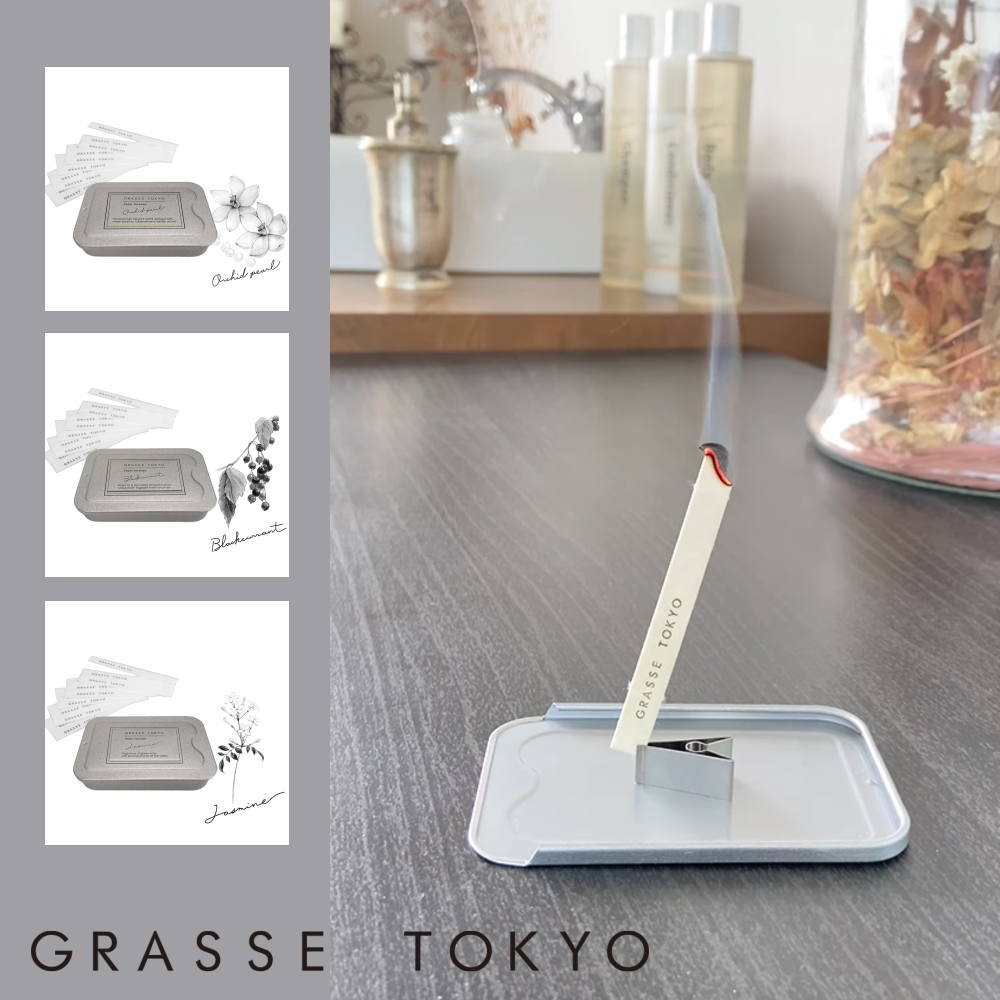 《ポイント5倍》[ ペーパー インセンス グラース トウキョウ ] GRASSE TOKYO 取扱店 お香 紙 アロマ ブレンド フレグランス 香り 芳香 癒し リフレッシュ 調香 香水 シンプル 寝室 リビング 女性 女子 女子力 マッチ 15枚 お香セット