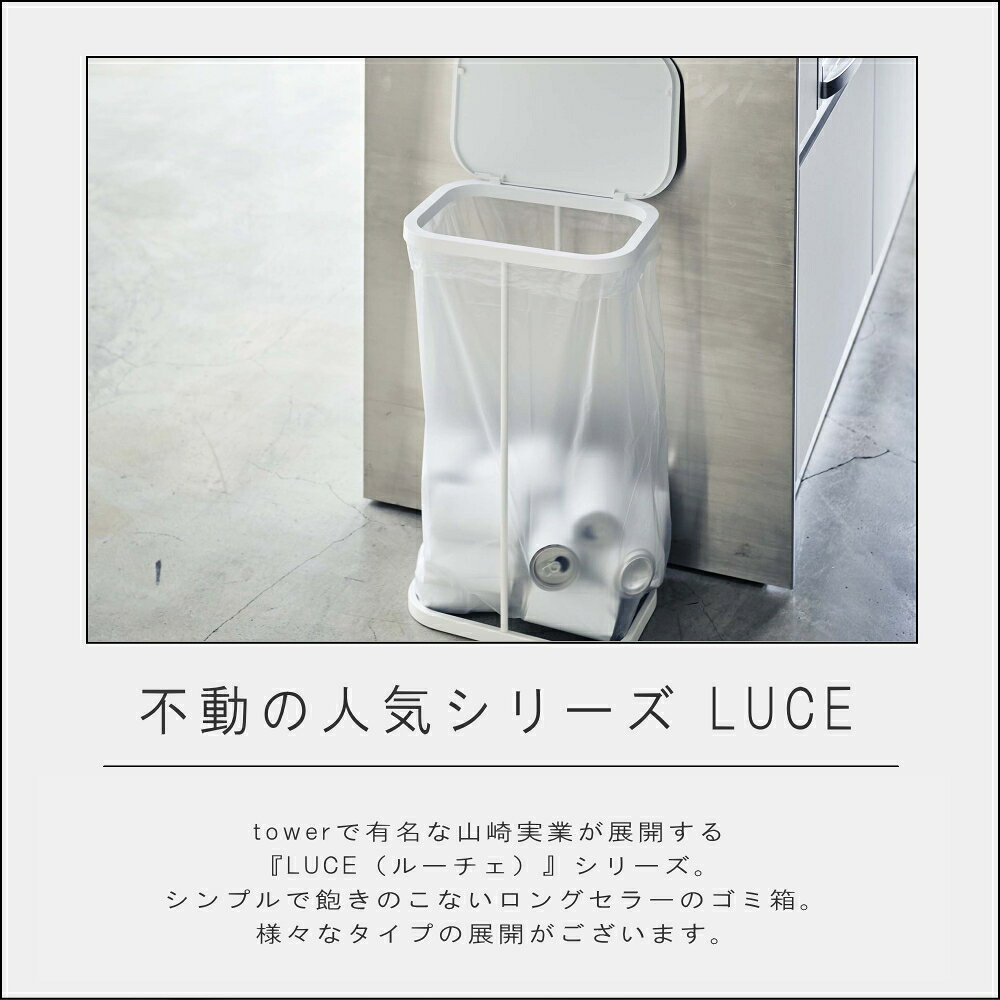 山崎実業 LUCE [ 選べる4タイプ 分別 ゴミ袋 ホルダー ルーチェ ] 山崎実業 公式 ゴミ スタンド 収納 空き缶 ペットボトル 資源ゴミ キッチン モダン 北欧 中身 見える 新生活 マンション 一人暮らし 料理 調理 大型 分別 分別ダストボックス ナチュラル シンプル [2]