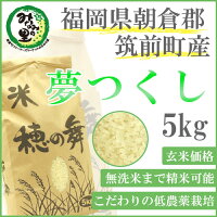 【みなみの里】福岡県朝倉郡筑前町産夢つくし玄米5kg【玄米から精米、無洗米までつき方選べます】