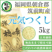 【みなみの里】福岡県朝倉郡筑前町産元気つくし玄米5kg【玄米から精米、無洗米までつき方選べます】