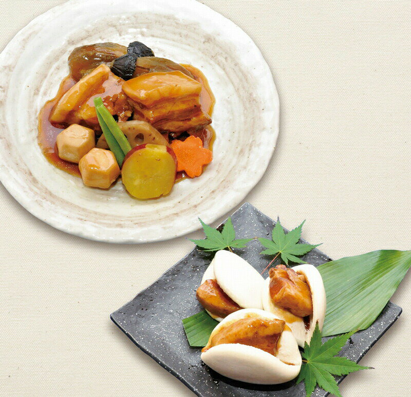 【送料無料】【玄海町居酒屋楽縁】豚の角煮と野菜の炊き合わせ&角煮まんセット