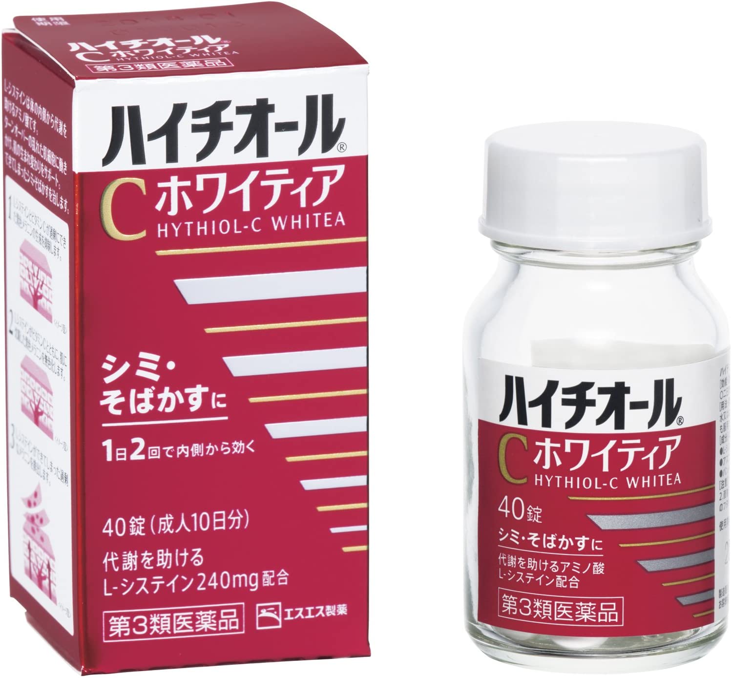 【第3類医薬品】【定形外郵便】エスエス製薬 ハイチオールCホワイティア 40錠 ＜代謝を助けるL-システイン(アミノ酸)240mg+ビタミンC。1日2回＞