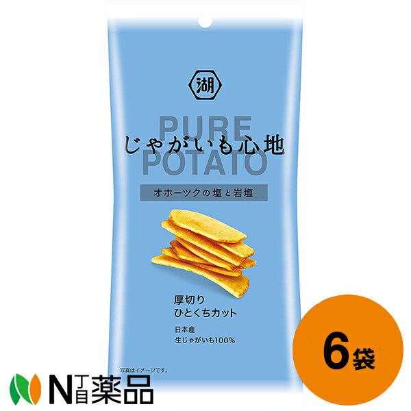 湖池屋 じゃがいも心地 厚切りひとくちカット オホーツクの塩と岩塩 32g入×6個セット＜ポテトチップス＞＜スリムバッグ＞【送料無料】