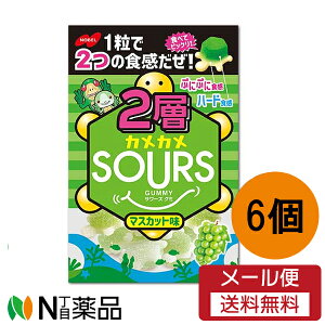 【メール便送料無料】ノーベル製菓 2層カメカメSOURS（サワーズ）マスカット 1袋(45g)【6個入】＜グミ　お菓子＞