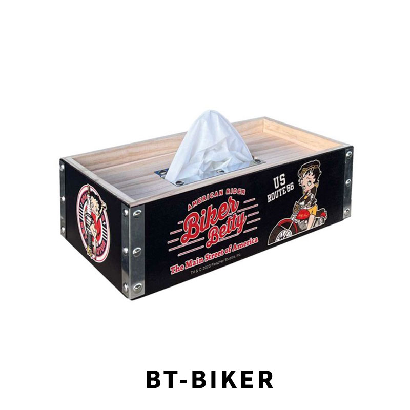 ウッドティシュボックス ベティちゃん ベティブープ Betty Boop BT-BIKER GARFIELD ガーフィールド RAISIN レーズン PEANUTS ティッシュケース 木製 カバー ティッシュホルダー 工具入れ 小物入れ インテリア アメリカン雑貨 ファッション 小物 グッズ 2