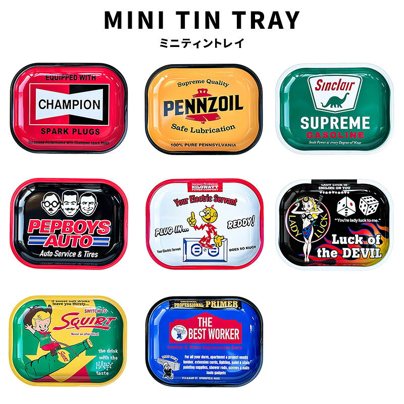 MINI TIN TRAY ミニ ティントレイ PLUG CHAMPION チャンピオン LUBRICATION PENNZOIL SINCLAIR PEP PEP..